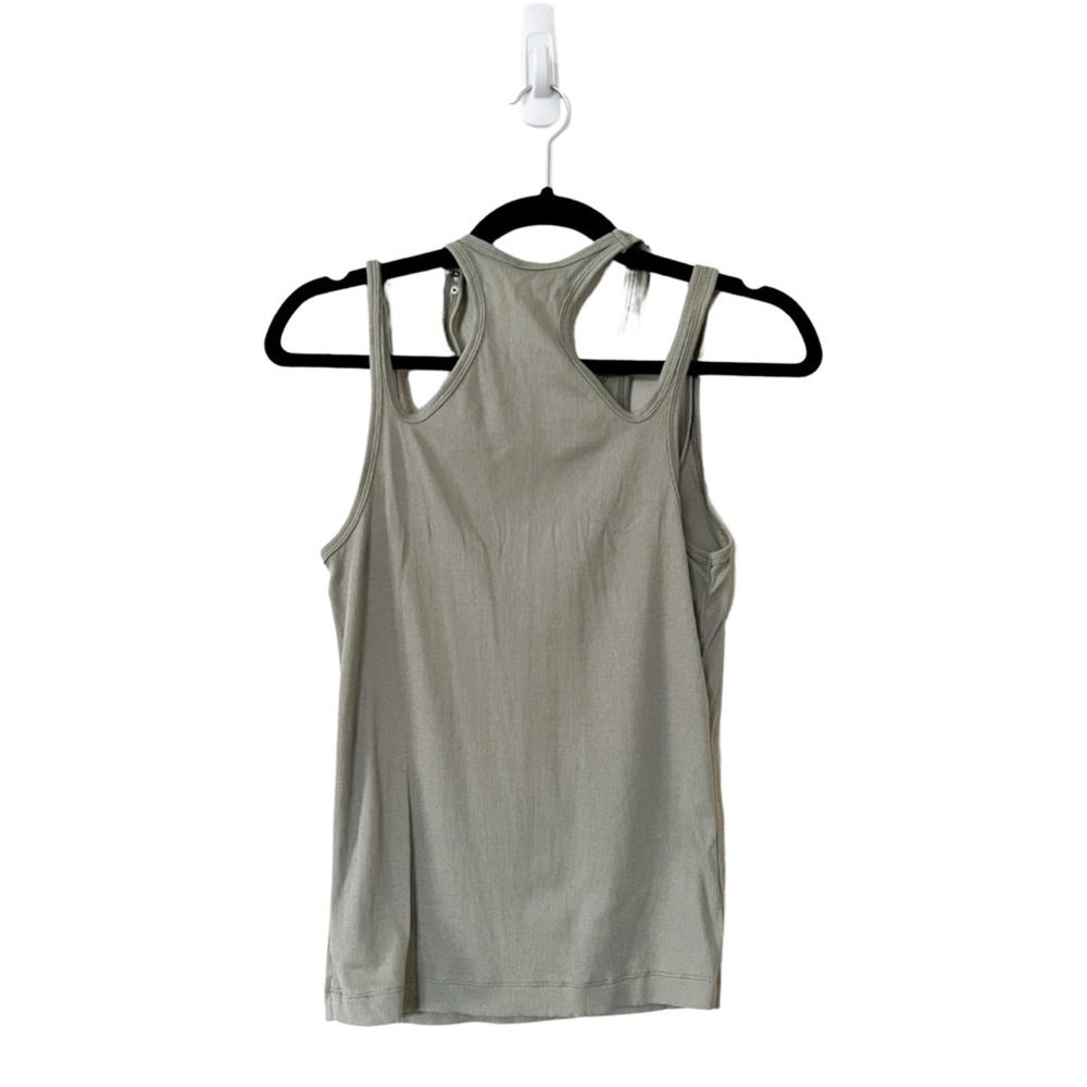 DION LEE Cutout ribbed cotton-jersey tank light green Sz M - Picture 2 of 3